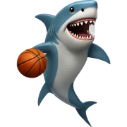 Shark playing basketball sticker