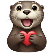 otter that makes a heart sticker