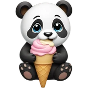 Panda eating ice cream sticker