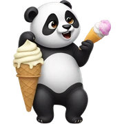 Panda eating ice cream sticker