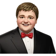 smiling boy in formal attire sticker