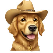 Cowboy golden retriever sticker