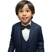 boy in formal suit with bowtie sticker