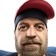 portrait of a man with hat sticker