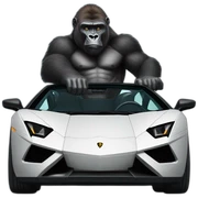Gorilla driving a Lambo sticker