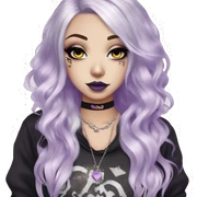 hime gyaru girl, long platinum blonde and purple hair, tattoos, dark makeup, goth grunge clothes sticker