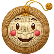 Face on yarn ball smiling sticker