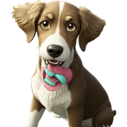 playful dog in grassy field sticker