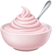 Pale pink yogurt in a white bowl sticker