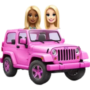  Barbie themed jeep  sticker