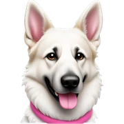 White German Shepherd with pink ྀིྀི sticker