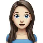 Pale skin brunette girl blue eyes eating cherry sticker