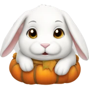 autumn cozy white rabbit sticker