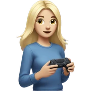 Blonde girl playing with a PS5 DualSense  sticker