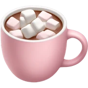 Light Pink mug of hot chocolate with marshmallows  sticker