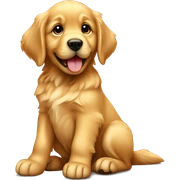 Golden retriever puppy sitting  sticker