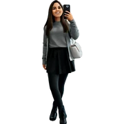 girl standing with phone indoors sticker