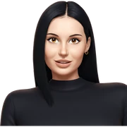 smiling girl with black hair sticker