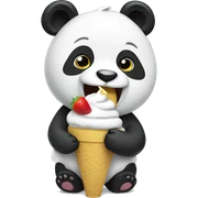 Panda eating ice cream sticker