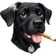 Black dog smoking  sticker