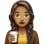 Girl drink coffee sticker