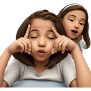 serene girl in closed eyes sticker