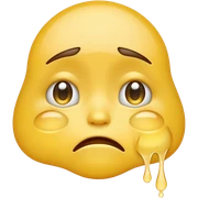 An emoji crying sticker
