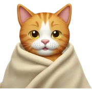 ginger cat with blanket sticker
