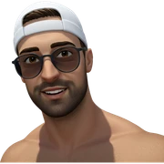bearded guy at the beach sticker