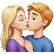 Girl kissing boy sticker
