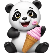 Panda eating ice cream sticker
