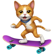 Cat skateboarding  sticker