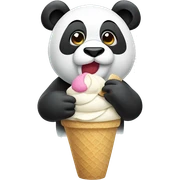 Panda eating ice cream sticker