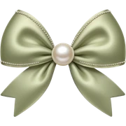 Pearl bow pale olive sticker