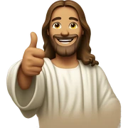 Jesus christ smiling thumbs up sticker