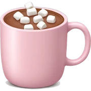 Light Pink mug of hot chocolate with marshmallows  sticker