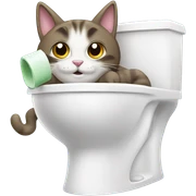 A cat flushing a toilet sticker