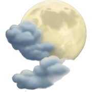 Moon around clouds sticker