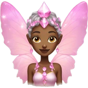 Fairy priestess with pink crystals and sparkling wings sticker