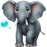 elephant blowing bubbles  sticker