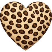 Leopard print heart sticker