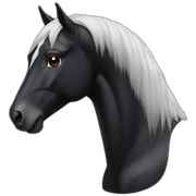 Black horse with white mark on the head sticker