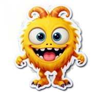 kind funny yellow baby monster sticker