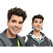 boys with smiles and accessories sticker