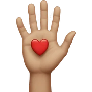 Hand heart sticker