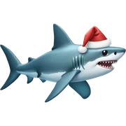 Christmas shark sticker