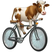 Cow riding bike sticker