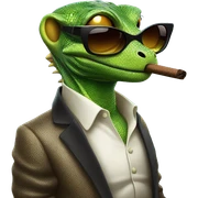 Lizard with sunglasses smoking cuban cigar sticker