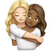 Two white girls cuddling  sticker