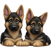 2 German Shepherd puppies sticker
